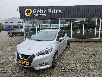 krockskadad bil auto Nissan Micra 0.9 IG-T 12V Hatchback  Benzine 898cc 66kW (90pk) FWD 2018/7